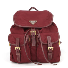 Load image into Gallery viewer, PRADA Triangle Logo Backpack BordeauxBZ0030_2AIG_F0403 Nylon Saffiano LeatherLeather