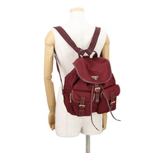Load image into Gallery viewer, PRADA Triangle Logo Backpack BordeauxBZ0030_2AIG_F0403 Nylon Saffiano LeatherLeather