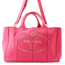 将图像加载到图库查看器中,PRADA Canapa 2way Tote Bag Pink1BG642 Canvas Size Medium
