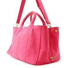 将图像加载到图库查看器中,PRADA Canapa 2way Tote Bag Pink1BG642 Canvas Size Medium