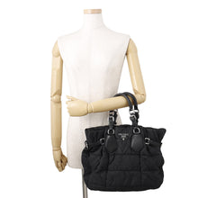 将图像加载到图库查看器中,PRADA Logo Handbag Black Nylon