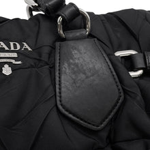 将图像加载到图库查看器中,PRADA Logo Handbag Black Nylon