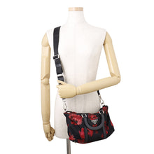 将图像加载到图库查看器中,PRADA Flower motif 2-way tote bag Black/Red Nylon Leather