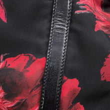 将图像加载到图库查看器中,PRADA Flower motif 2-way tote bag Black/Red Nylon Leather