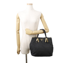 将图像加载到图库查看器中,PRADA Logo Handbag BlackBN1615 Nylon Leather