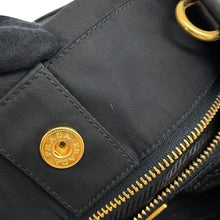 将图像加载到图库查看器中,PRADA Logo Handbag BlackBN1615 Nylon Leather