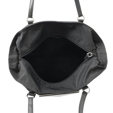 将图像加载到图库查看器中,PRADA Logo Tote Bag Black Nylon Leather