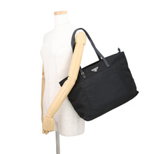 Load image into Gallery viewer, PRADA Logo Shopping Bag Tote Bag Black1BG052_V44_F0002 Nylon Saffiano Leather