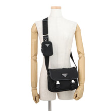 Load image into Gallery viewer, PRADA Re-Nylon Logo Shoulder Bag Black2VD034_2DMH_F0002_V_XOP Nylon Saffiano LeatherLeather