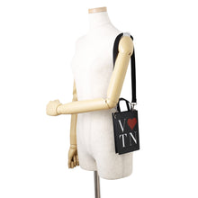 Load image into Gallery viewer, Valentino Garavani Heart Logo 2-Way Phone Case Black Leather