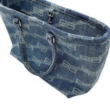 Load image into Gallery viewer, BALENCIAGA Signature BBMonogram 2-way Tote Bag Blue702699 Denim Size Small