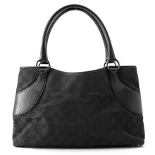 将图像加载到图库查看器中,GUCCI GG Canvas Tote Bag Black113015 Canvas Leather