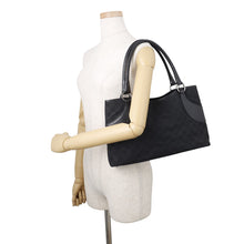 将图像加载到图库查看器中,GUCCI GG Canvas Tote Bag Black113015 Canvas Leather