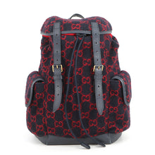 Load image into Gallery viewer, GUCCI GG Wool Backpack Navy/Red598184 GG wool