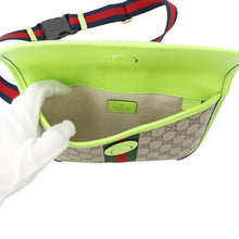 将图像加载到图库查看器中,GUCCI Offdia Crossbody Bag Light Green/Red/Green752597 PVC Leather
