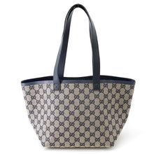 将图像加载到图库查看器中,GUCCI GG Canvas Tote Bag Navy/Beige788211 Canvas Leather