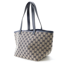 将图像加载到图库查看器中,GUCCI GG Canvas Tote Bag Navy/Beige788211 Canvas Leather