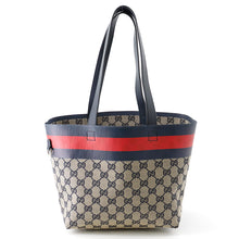 将图像加载到图库查看器中,GUCCI GG Canvas Tote Bag Navy/Beige788211 Canvas Leather
