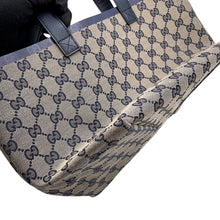 将图像加载到图库查看器中,GUCCI GG Canvas Tote Bag Navy/Beige788211 Canvas Leather