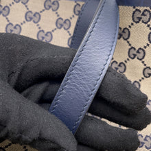 将图像加载到图库查看器中,GUCCI GG Canvas Tote Bag Navy/Beige788211 Canvas Leather