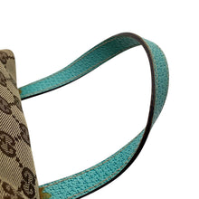 Load image into Gallery viewer, GUCCI GG Canvas Handbag Light Blue/Beige124542 GG Canvas Leather