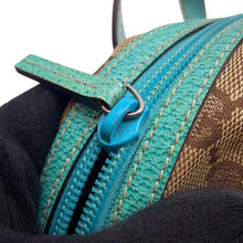Load image into Gallery viewer, GUCCI GG Canvas Handbag Light Blue/Beige124542 GG Canvas Leather