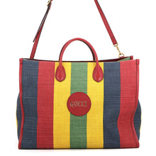 Load image into Gallery viewer, GUCCI Byadella 2-way Tote Bag Red/Multicolor630358 Leather Canvas