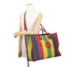 Load image into Gallery viewer, GUCCI Byadella 2-way Tote Bag Red/Multicolor630358 Leather Canvas