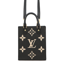 Load image into Gallery viewer, LOUIS VUITTON Petit Sac Plat Noir/BeigeM81416 Bicolor Monogram Empreinte Leather