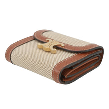 Load image into Gallery viewer, CELINE Triomphe Compact Wallet Natural/Tan10D782DB2.02NT Calf Leather/Canvas