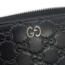 Load image into Gallery viewer, GUCCI Guccissima Zip Around Wallet Black473928 CWC1N 1000 Leather