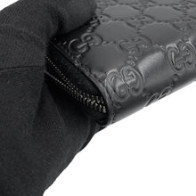 Load image into Gallery viewer, GUCCI Guccissima Zip Around Wallet Black473928 CWC1N 1000 Leather
