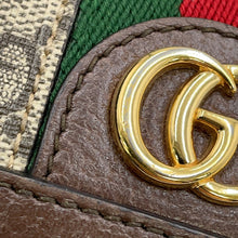 Load image into Gallery viewer, GUCCI Ophidia GG Card Case Wallet Brown/Beige/Green523155 96IWG 8745 GG Supreme/Leather