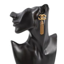 Load image into Gallery viewer, CHANEL Fringe CC Logo Earring Gold Gold Plated