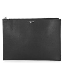 Load image into Gallery viewer, SAINT LAURENT PARIS Mini Zip Tablet Sleeve Clutch Bag Black397294BTY0N1000 Leather