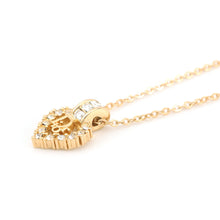 Load image into Gallery viewer, Dior Logo heart Necklace Gold Metal Rhinestone