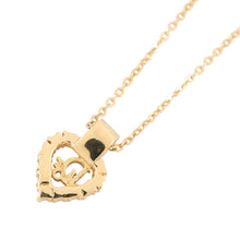 Load image into Gallery viewer, Dior Logo heart Necklace Gold Metal Rhinestone