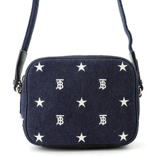 Load image into Gallery viewer, BURBERRY TB logo Shoulder Bag Blue Denim Leather