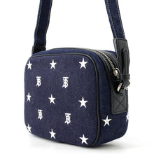 Load image into Gallery viewer, BURBERRY TB logo Shoulder Bag Blue Denim Leather