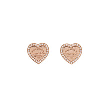 Load image into Gallery viewer, TIFFANY&Co. Return to Heart Tag Stud Diamond Earrings 18K Pink Gold
