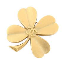 Load image into Gallery viewer, CHANEL Clover Brooch Gold Metal
