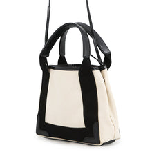 Load image into Gallery viewer, BALENCIAGA NavyCabas White/Black3903462HH3N9260 Canvas Leather Size XS