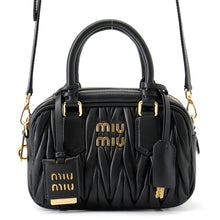 将图像加载到图库查看器中,MIUMIU Arcadi Matelasse 2-Way Bag Black5BB123_AN88_F0002_V_YON Nappa Leather Size Small