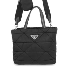 Load image into Gallery viewer, PRADA Tessuto Small Padded Quilted 2WAY Bag Black1BG373 Nylon Leather