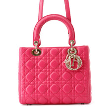 将图像加载到图库查看器中,Dior Lady Dior Pink Leather Size Medium