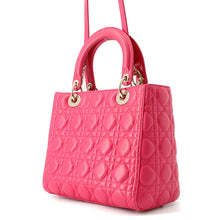 将图像加载到图库查看器中,Dior Lady Dior Pink Leather Size Medium