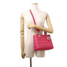 将图像加载到图库查看器中,Dior Lady Dior Pink Leather Size Medium