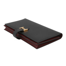 将图像加载到图库查看器中,HERMES Bearnsfre Verso Black/Rouge H Epsom