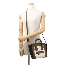Load image into Gallery viewer, CELINE Luggage shopper Green/Ivory/Navy168243 Drummed Calf Smooth Calf Size Nano