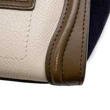 Load image into Gallery viewer, CELINE Luggage shopper Green/Ivory/Navy168243 Drummed Calf Smooth Calf Size Nano